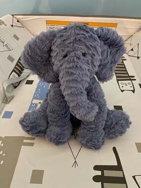 Jellycat Fuddlewuddle Elephant Blue Periwinkle Plush 9" Stuffed Animal Stuffy